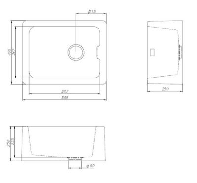 1810 MAYA 595 QUARTZ BELFAST BLACK SINK, MU/595/BEL/BL/1001 1810 MAYA 595 QUARTZ BELFAST BLACK SINK, MU/595/BEL/BL/1001